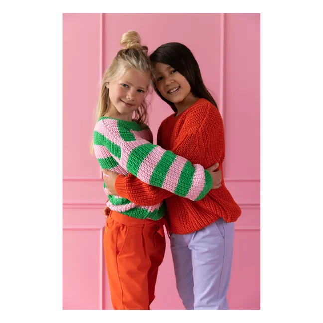 Organic Cotton Chunky Sweater | Blood orange