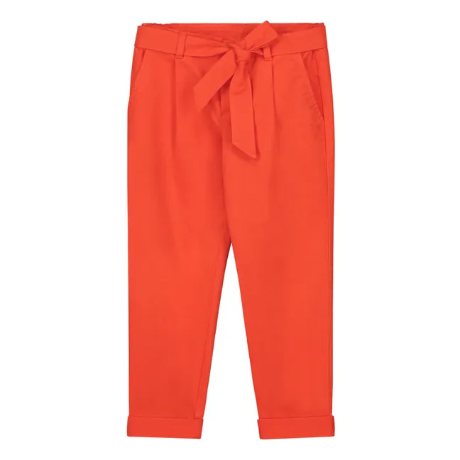 Pantalon Chino Coton Bio | Orange sanguine