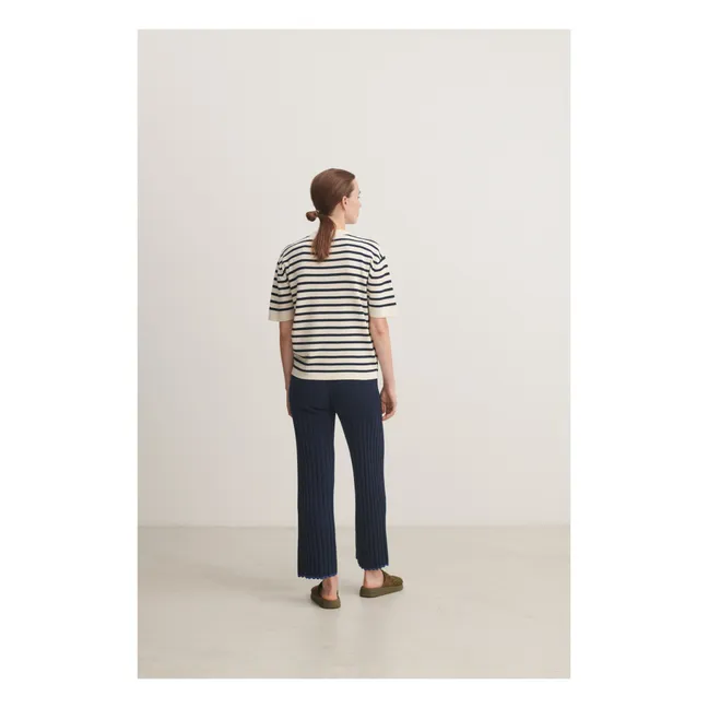T-shirt a righe - Collezione Donna | Blu marino - Ecru