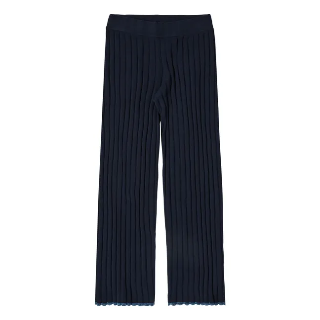 Rib trousers - Women's collection | Navy blue