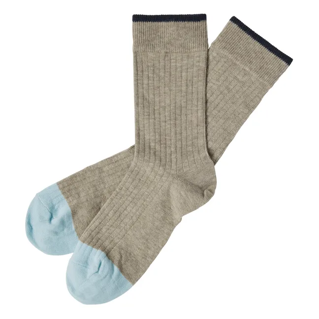 2 Paar Socken aus Wolle - Damenkollektion | Beige meliert