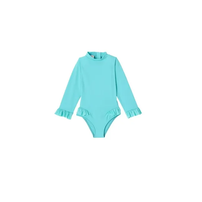 Bora Bora Surfer 1-Piece Anti-UV Swimsuit | Light Blue