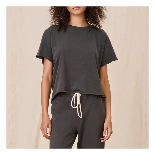 The Crop T-shirt | Washed Black