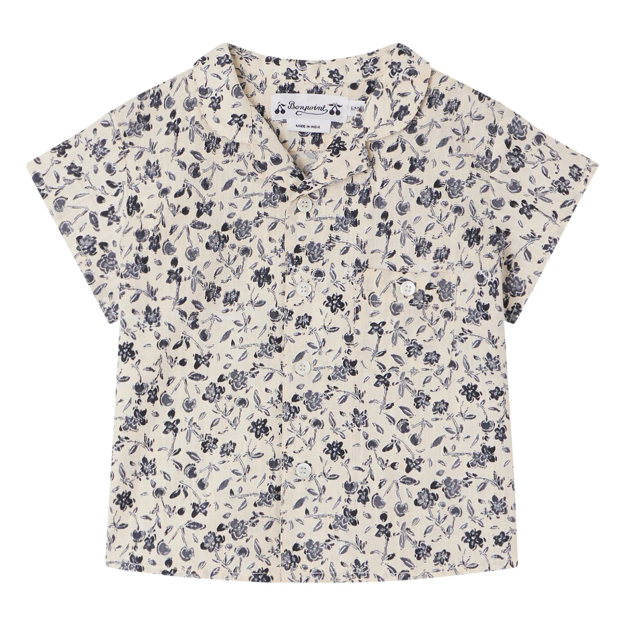 Bonpoint Grey Gerald Flowered Shirt