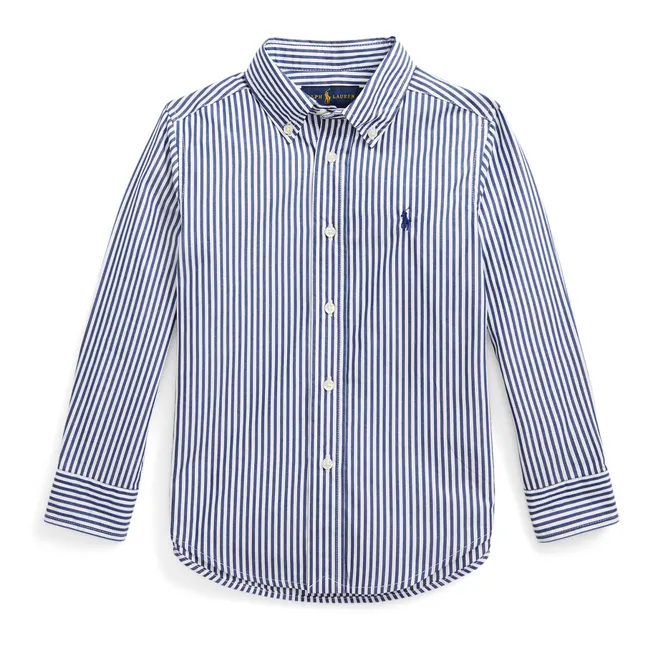 Chemise Sport Logo Rayée | Bleu marine