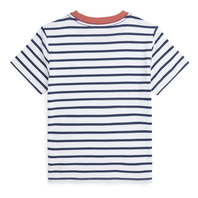 Striped Logo T-Shirt | Blue