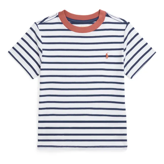 Striped Logo T-Shirt | Blue