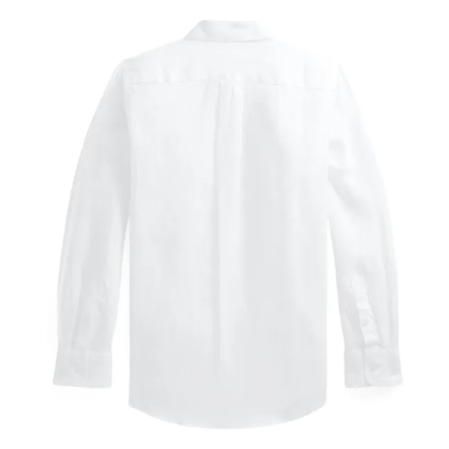 Camicia in lino con logo | Bianco