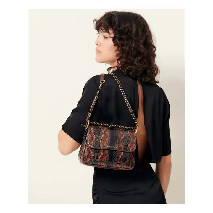 Niu Mimita Bag Leather Python Shape | Navy blue- Product image n°1