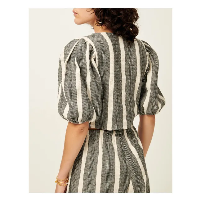 Aurea Stripes Blouse Organic and Recycled Cotton | Grey