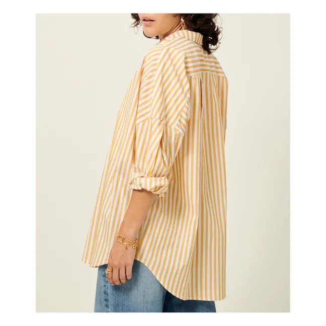 Malfa Shirt Stripes Organic Cotton | Yellow