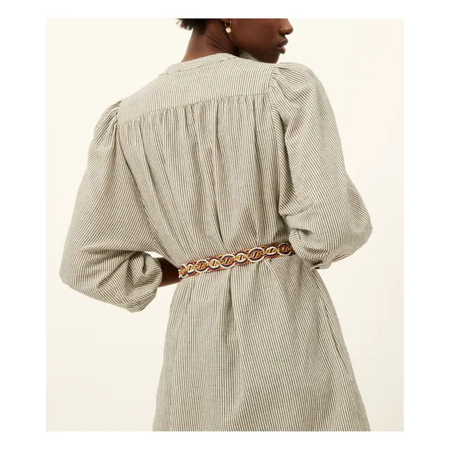Kleid Mercadel Streifen Bio-Baumwolle | Schwarz