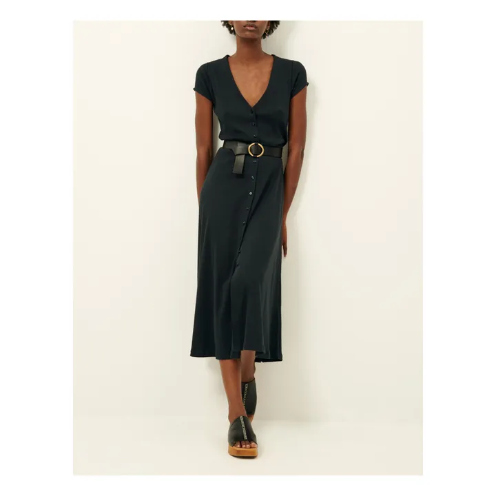 Geripptes Kleid Nea | Blau schwarz- Produktbild Nr. 1