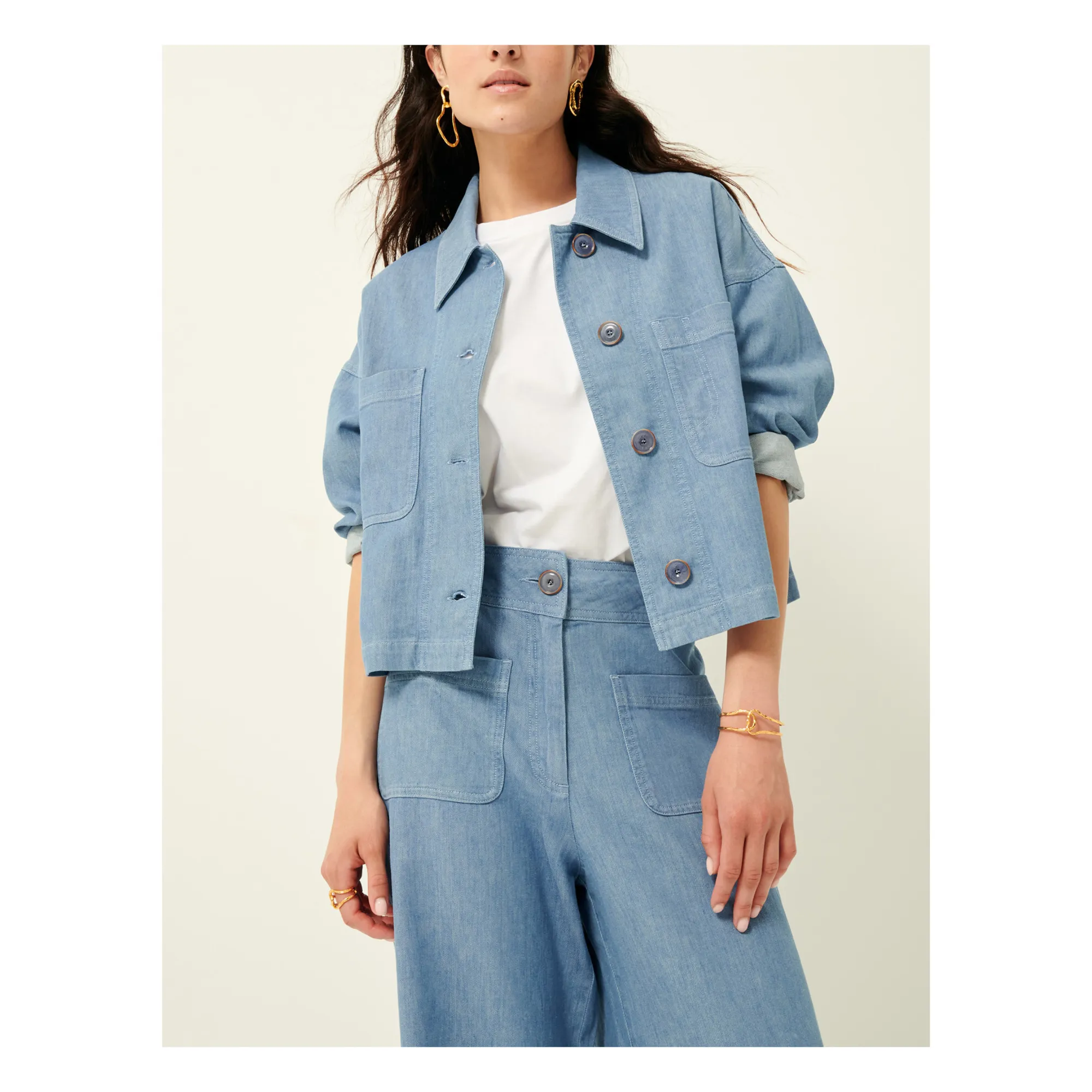 Sessùn Blue Notteri Cotton And Linen Jacket