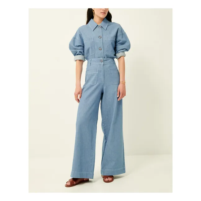 Notteri cotton and linen jacket | Blue