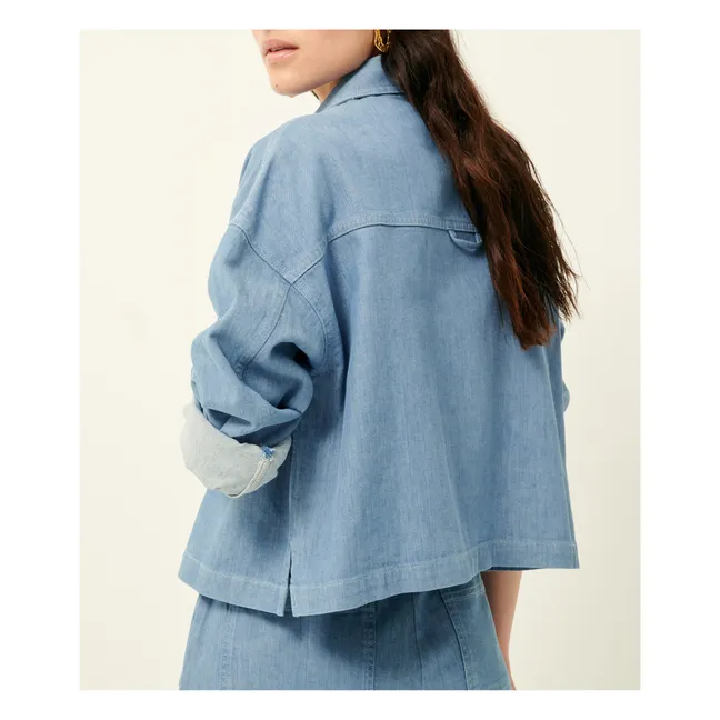 Notteri cotton and linen jacket | Blue