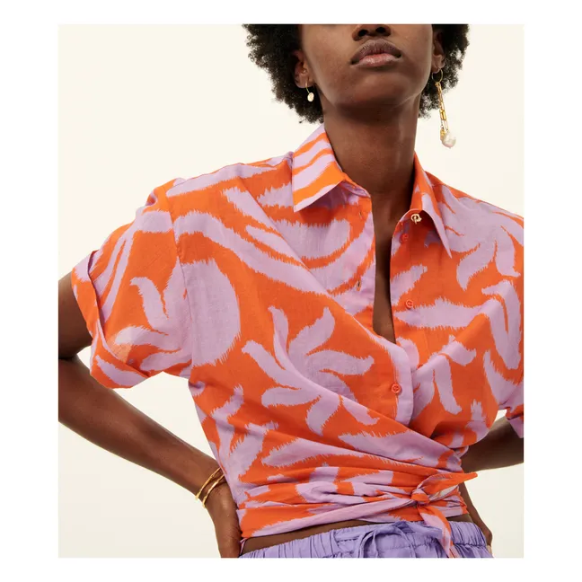 Procida organic cotton shirt | Orange
