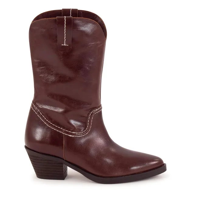 Tiago leather santiag boots | Brown