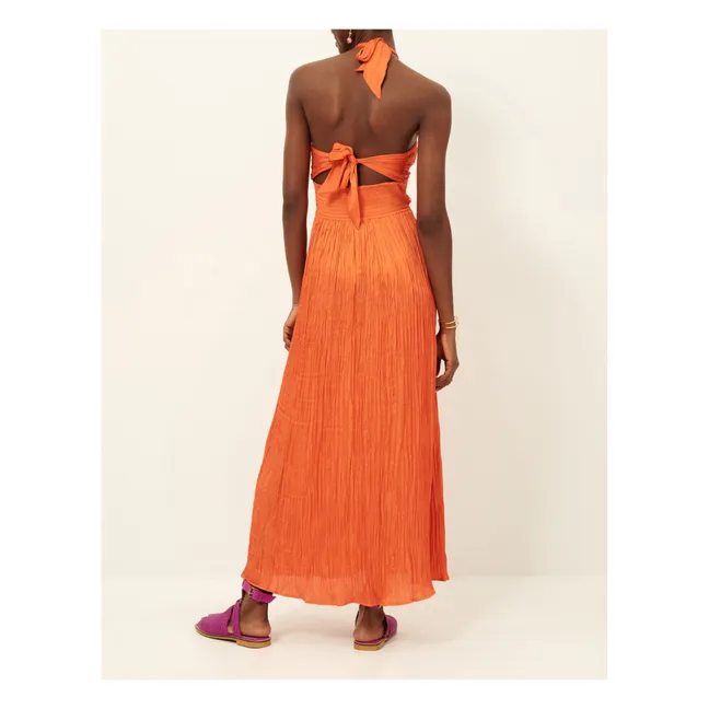 Trancoso Kleid aus recycelten Fasern | Mandarinenfarben