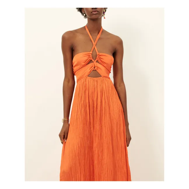 Trancoso Kleid aus recycelten Fasern | Mandarinenfarben
