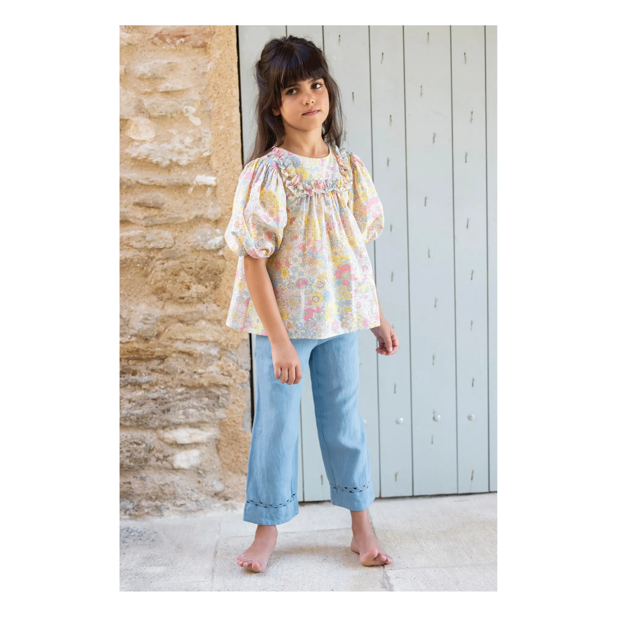 Blouse Fleurie | Rose pâle- Image produit n°1