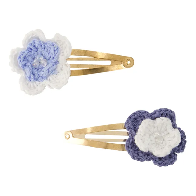 2er-Pack Haarspangen Blume | Blau