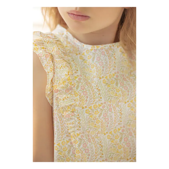 Blusa floral y pantalones cortos | Amarillo