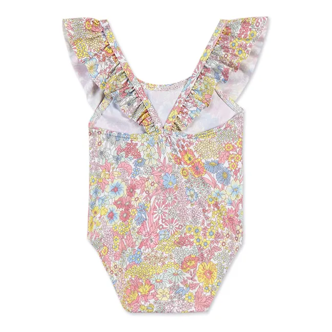 Floral 1-piece swimming costume | Pink