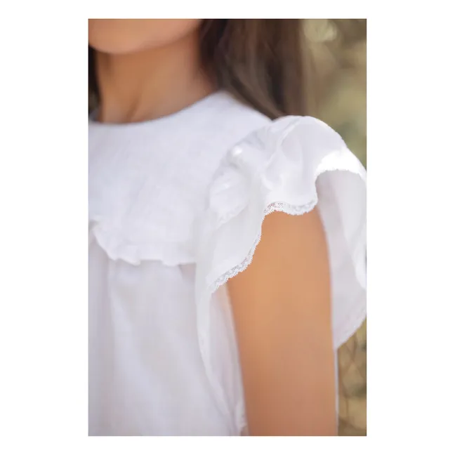 Fleur d'Hibiscus blouse | White