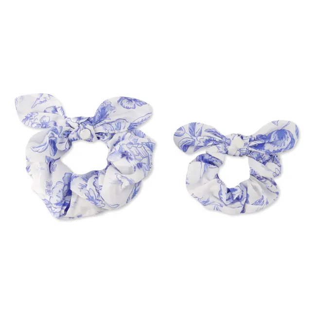 Set of 2 Knotted Scrunchies | Blue