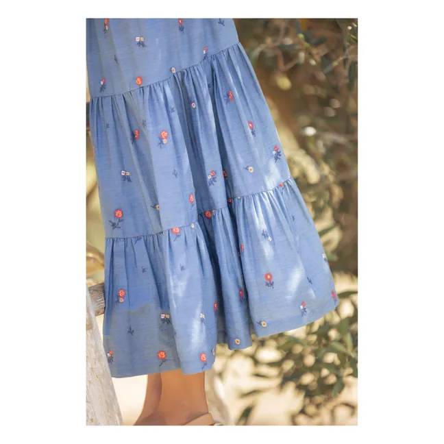 Falda de flores | Azul