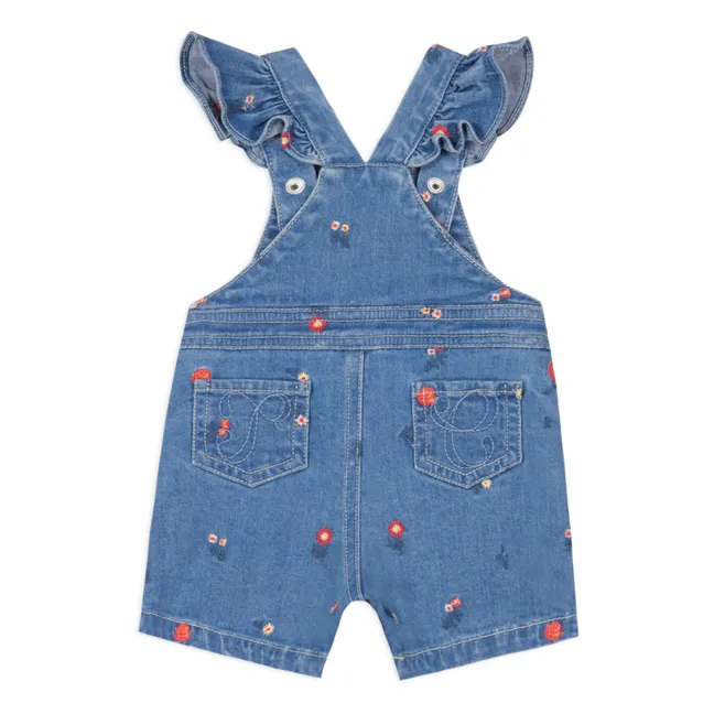 Embroidered Denim Dungarees | Blue