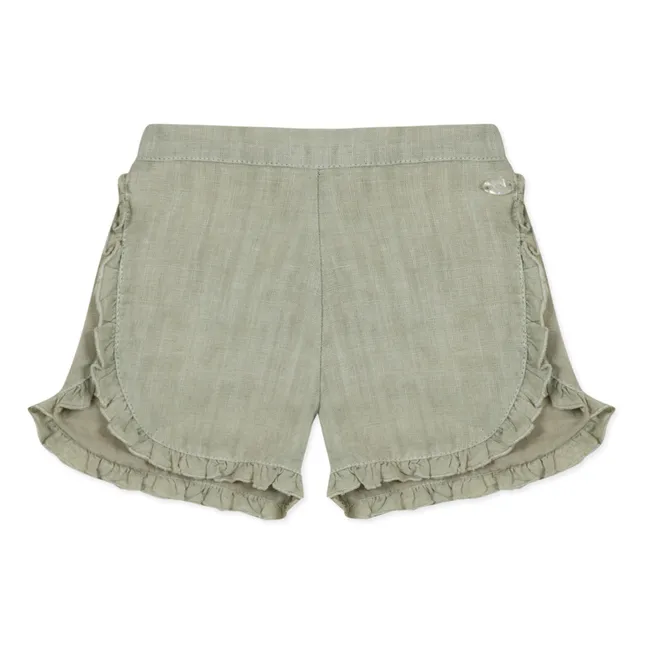 Shorts aus Leinen | Salbei