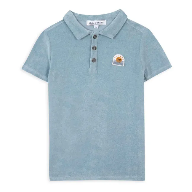 Terry Cloth Polo Shirt | Blue