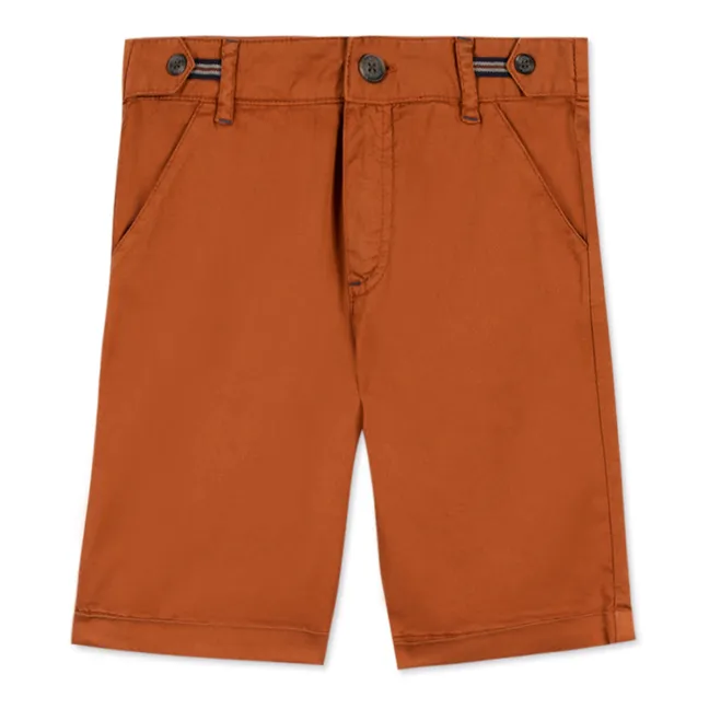 Plain Bermuda Shorts | Rust