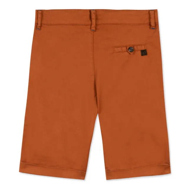 Plain Bermuda Shorts | Rust