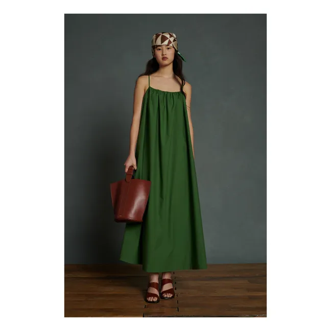 Arielle - Vestito in popeline di cotone | Verde