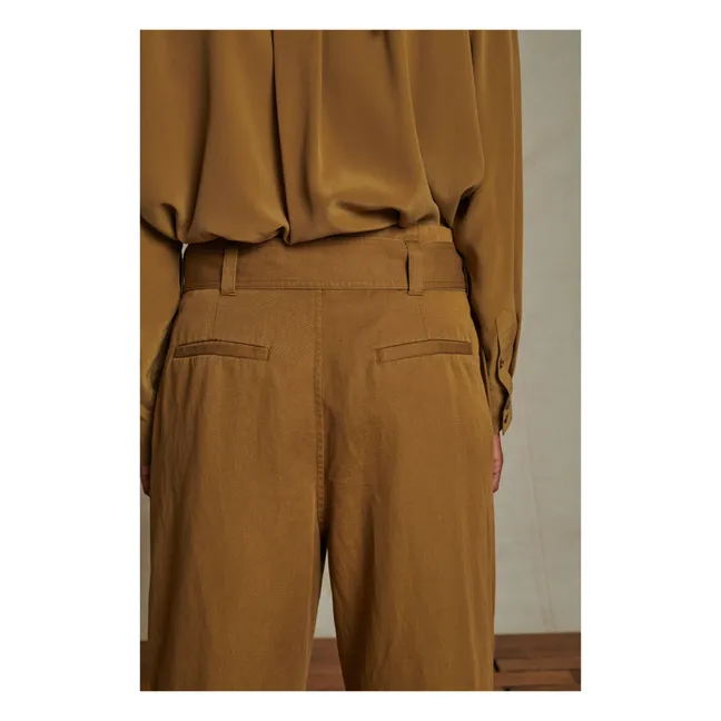 Pantalon Ankara Lin et Coton Bio | Bronze
