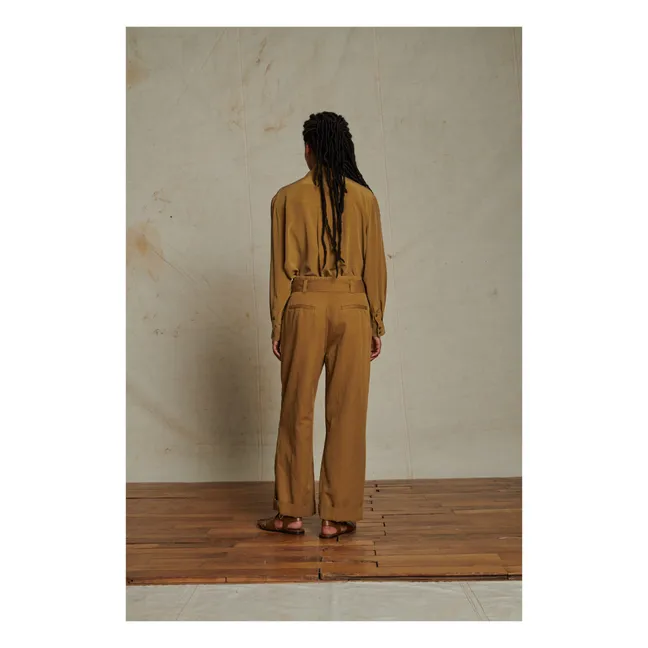 Pantalon Ankara Lin et Coton Bio | Bronze