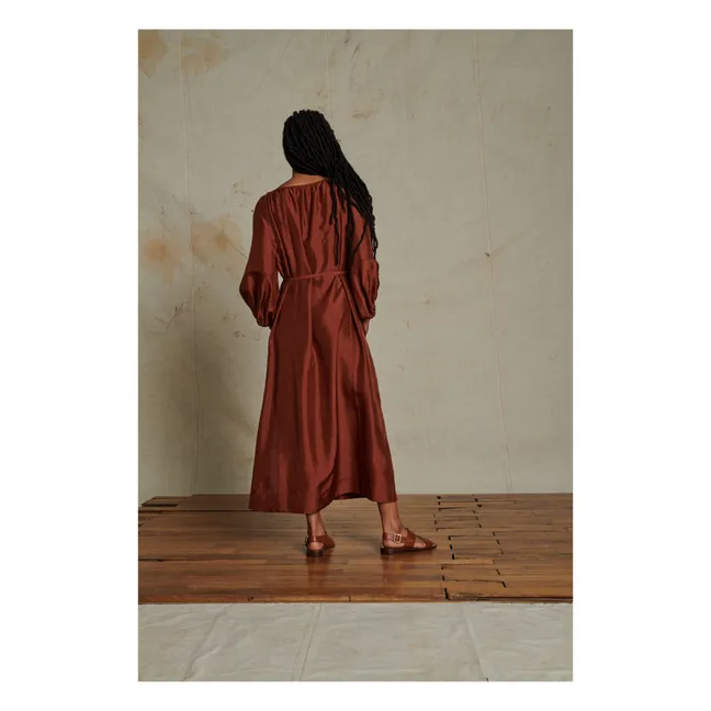 Robe Adriana Soie | Marron