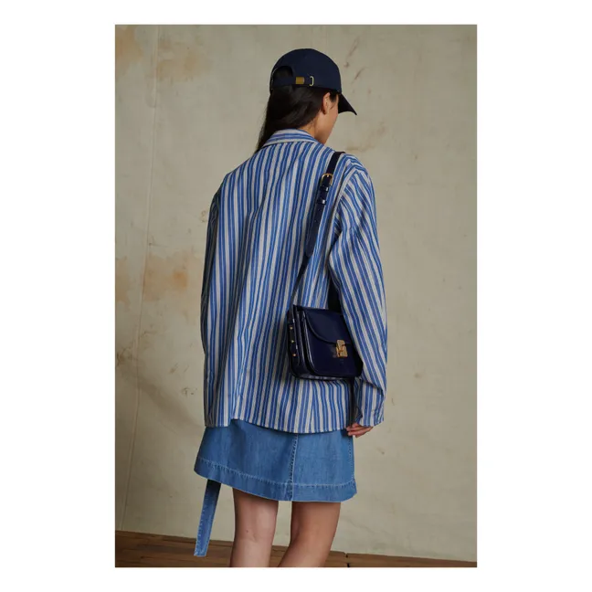 Bellissima Mini Leather Bag | Navy blue