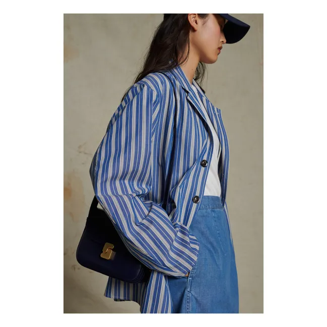 Bellissima Mini Leather Bag | Navy blue