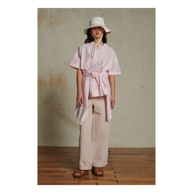 Thabor cotton and linen trousers | Powder