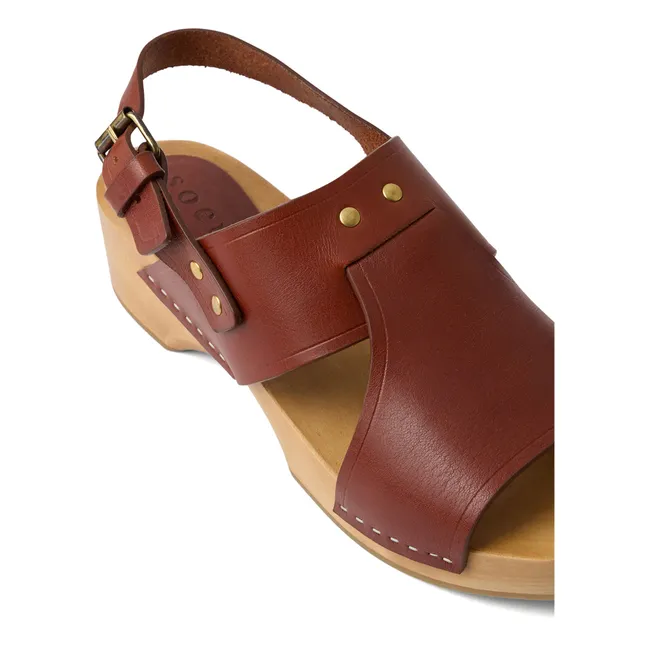 Amy Leather sandals | Mahogany