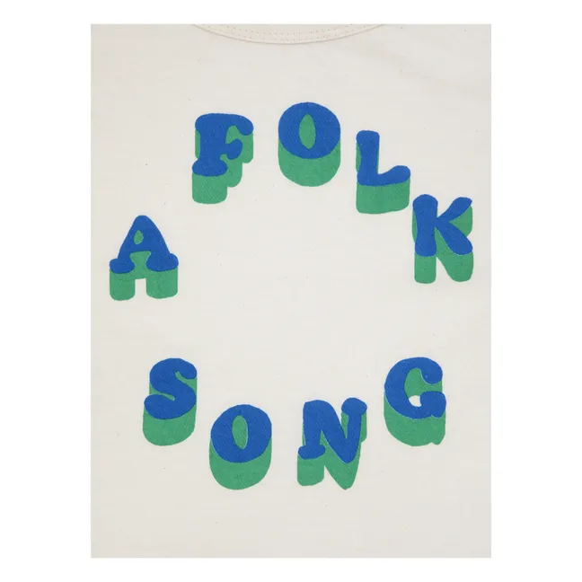 Maglietta in cotone organico A Folk Song | Beige