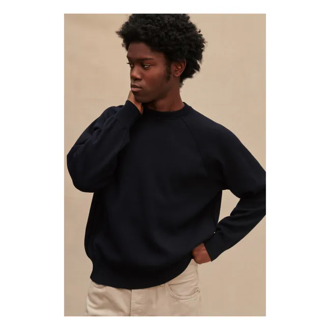 Milano Merino Wool Sweater | Navy blue