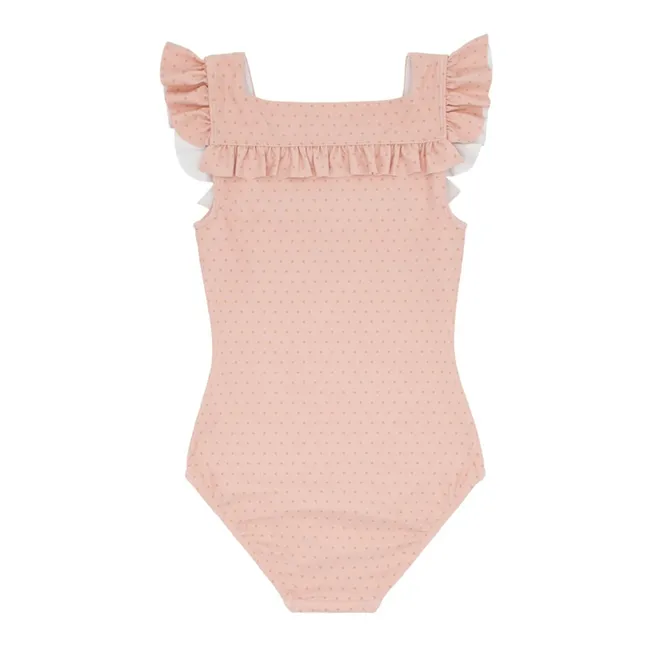 Square Pois 1-Piece Swimsuit | Pink