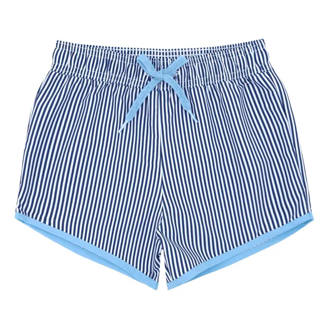 Striped Boardie Swim Shorts | Navy blue