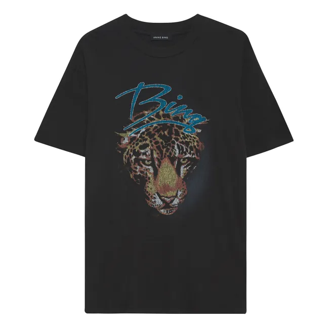 Walker T-Shirt Leopard Bio-Baumwolle | Schwarz