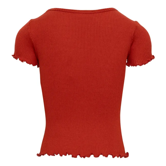 Camiseta de seda Blomst | Rojo